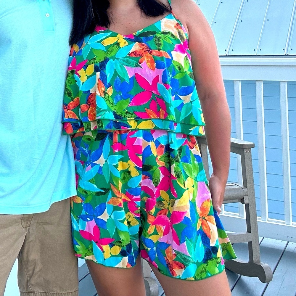 Floral Summer Romper size 14. Worn once for photos